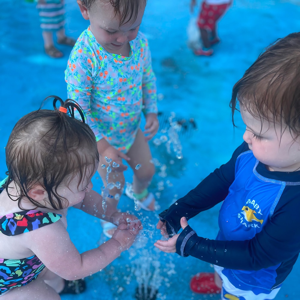 They Cool Off In An All-New Splash Pad